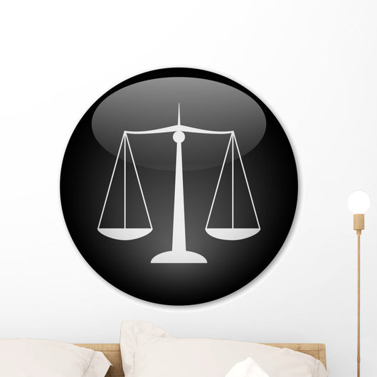 Scales Justice Button Wall Decal