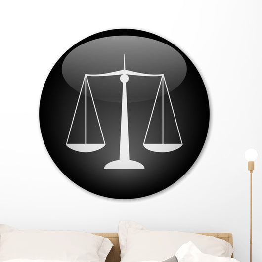 Scales Justice Button Wall Decal