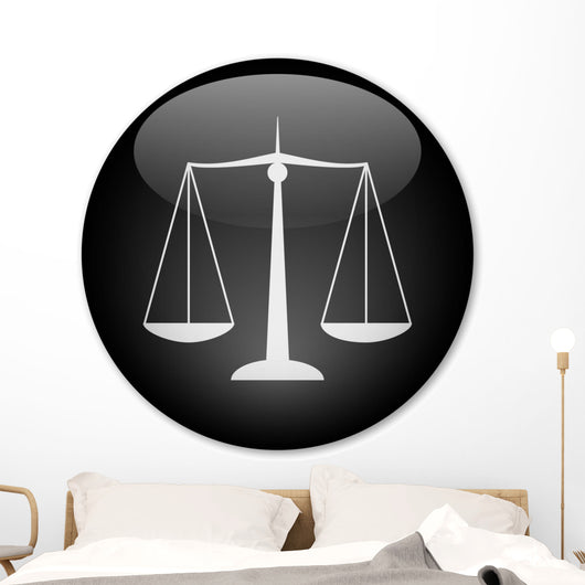Scales Justice Button Wall Decal
