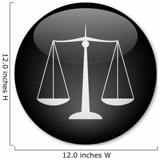 Scales Justice Button Wall Decal