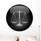 Scales Justice Button Silver Wall Decal