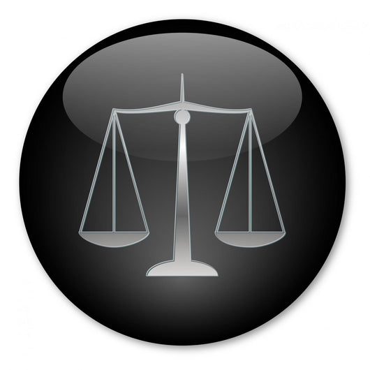 Scales Justice Button Silver Wall Decal