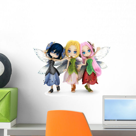 Three Little Fairy Friends Wall Decal