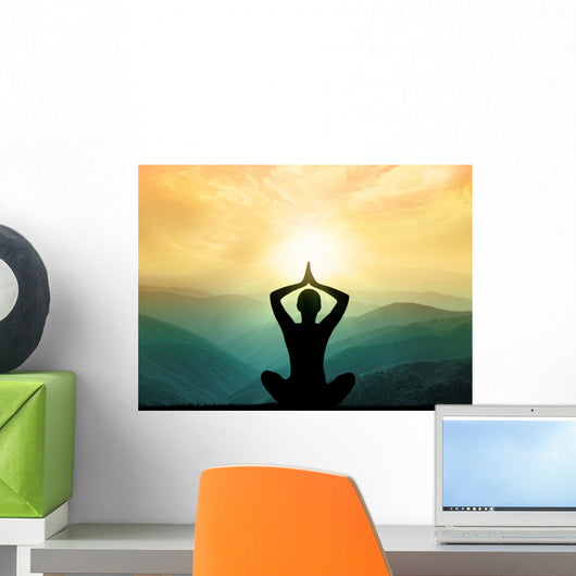 Yoga and Meditation Silhouette Wall Decal
