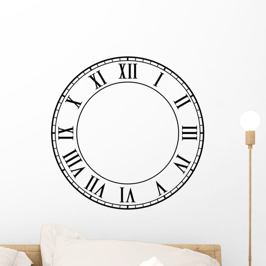 Roman Numeral Clock Wall Decal