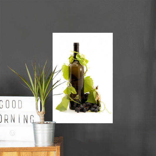 Bottle of Wine and Grapes Studio Wall Decal