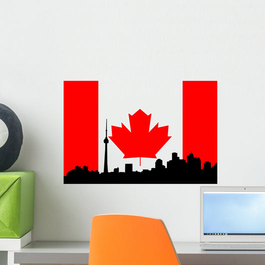 Toronto Skyline against Canadian Wall Decal