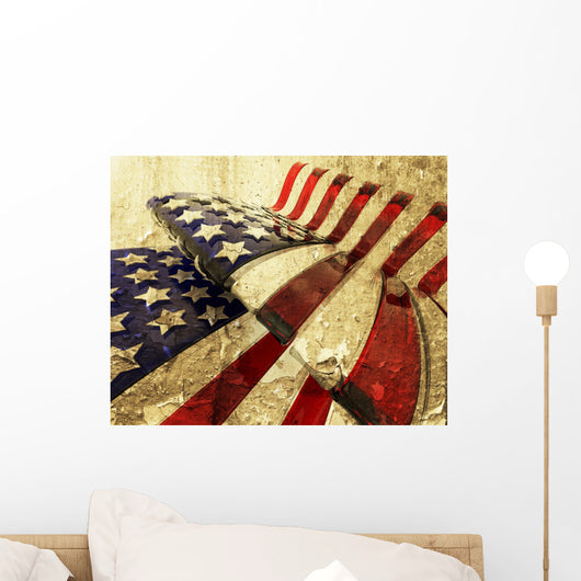 3D Render Glass American Wall Decal
