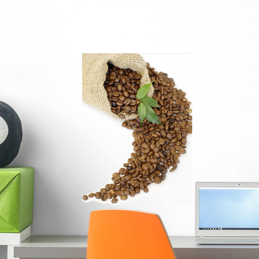 Spilling Coffee Beans Wall Decal