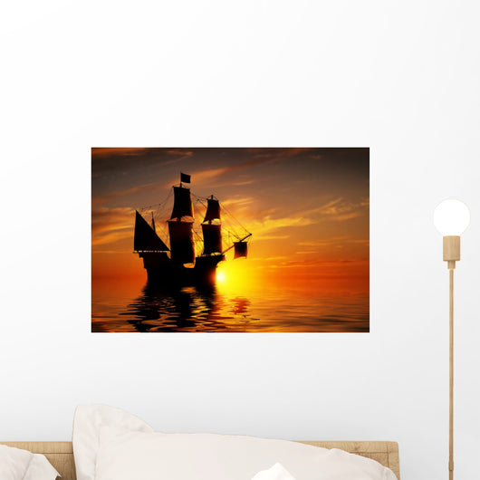 Old Ancient Pirate Ship Wall Decal