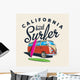 Best Surfing California Label Wall Decal