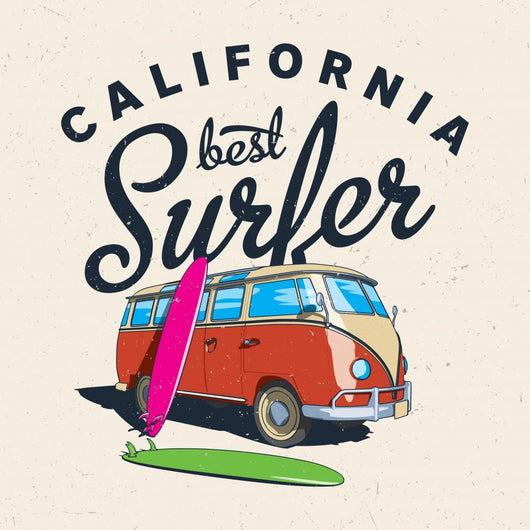 Best Surfing California Label Wall Decal