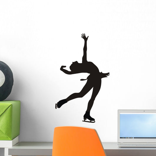 Figure Skater Layback Silhouette Wall Decal