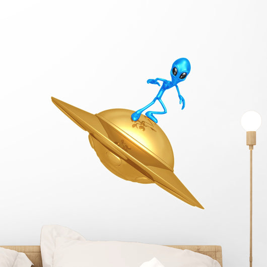 Alien Surfing Wall Decal