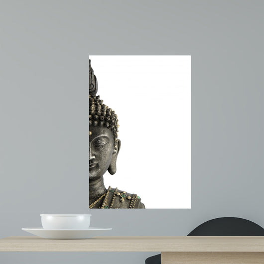 Statue Buddha White Wall Decal