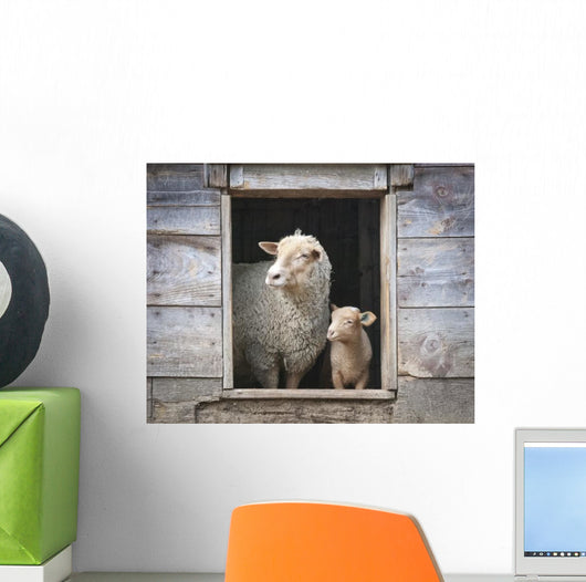 Sheep Barn Window Wall Decal