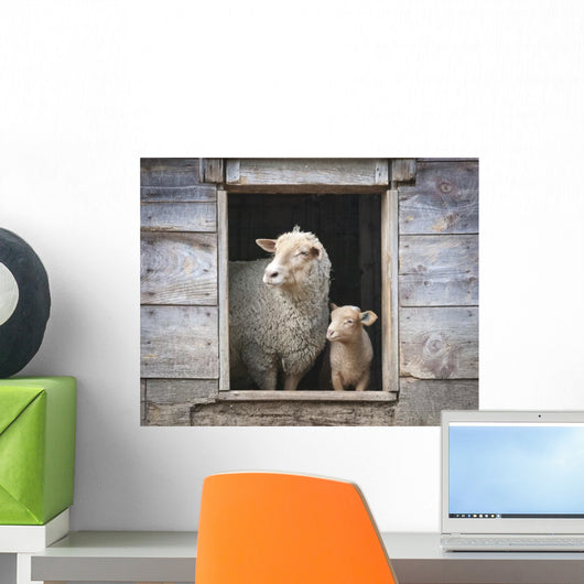 Sheep Barn Window Wall Decal