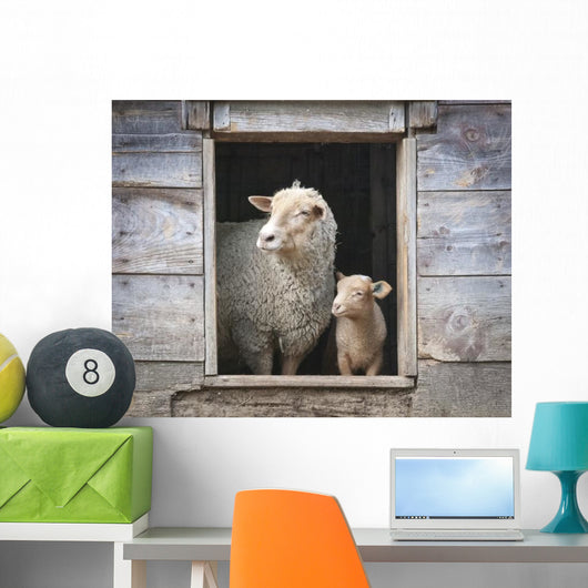 Sheep Barn Window Wall Decal