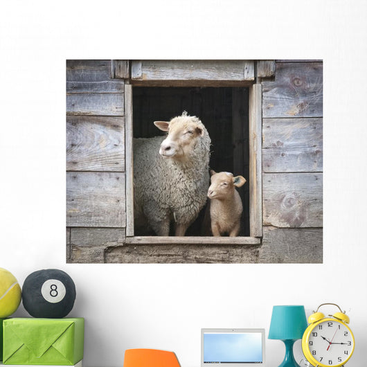 Sheep Barn Window Wall Decal