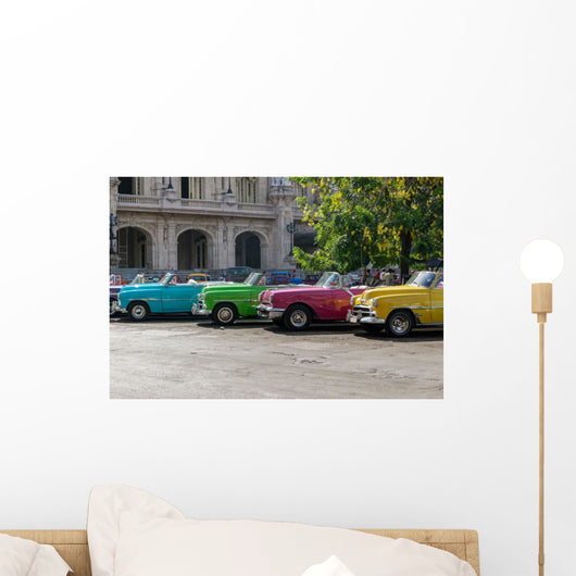 Havana Cuba Colored Taxis Wall Decal