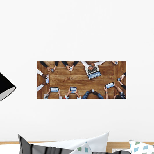 People Working Technology Concept Wall Decal Panoramic
