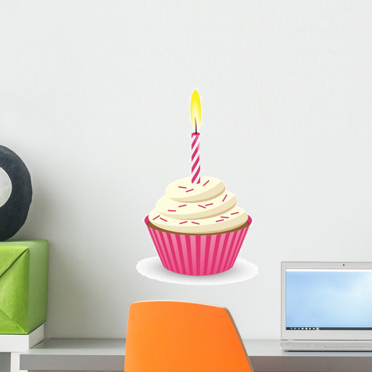 Birthday Cupcake with One Wall Decal