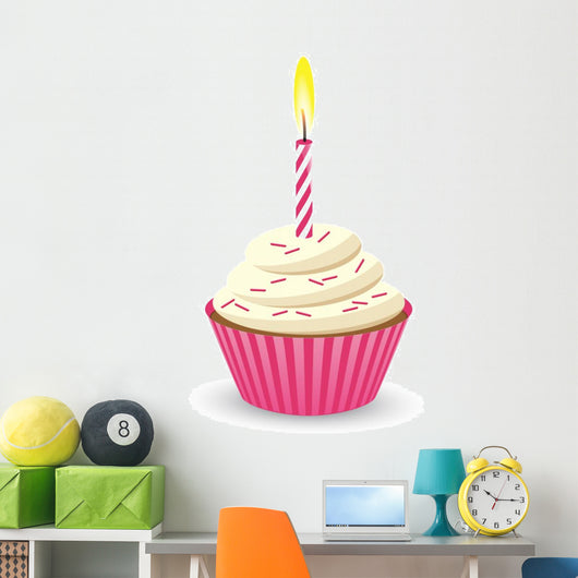 Birthday Cupcake with One Wall Decal