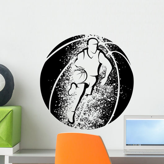Grunge Basketball Drive Wall Decal