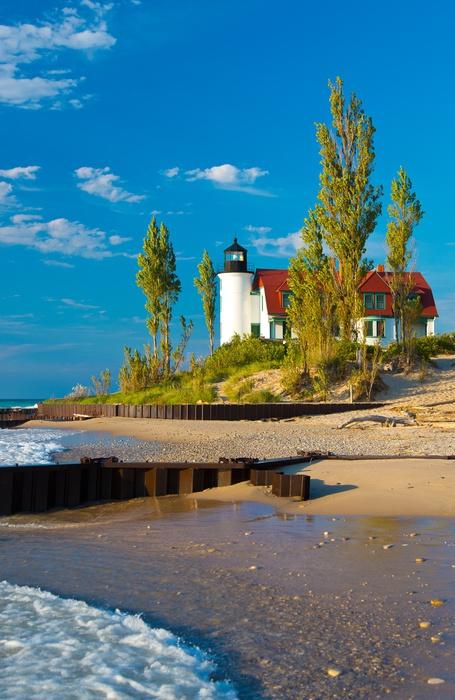 Lake Michigan Lighthouse Horizon Wall Decal