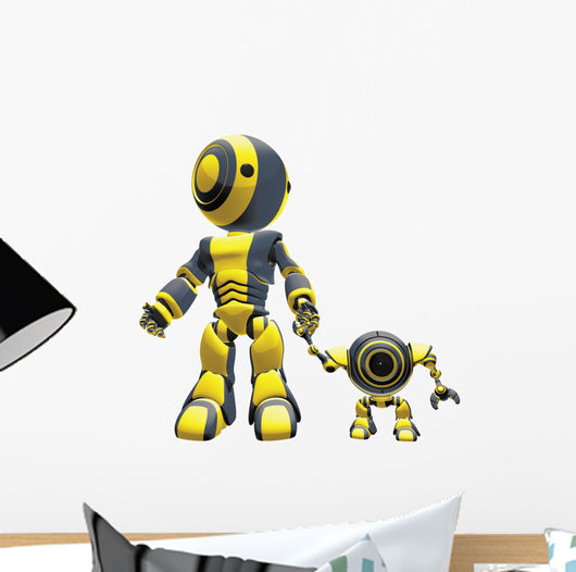 Big and Small Robot Wall Decal