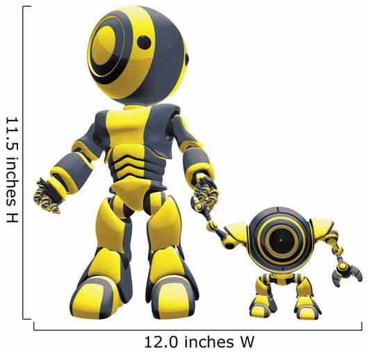 Big and Small Robot Wall Decal