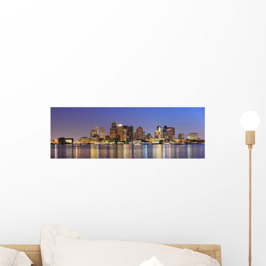 Boston Downtown Skyline Panorama Wall Decal