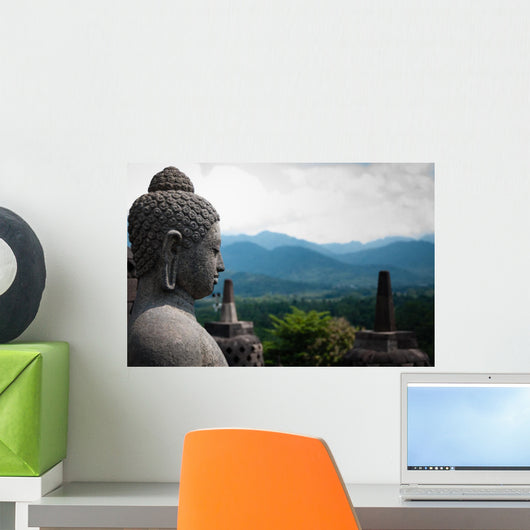 Stone Buddha Sideview Front Wall Decal