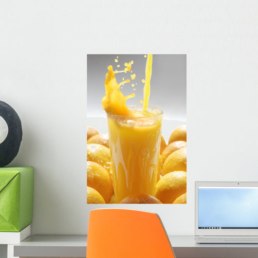Orange Juice with Fruits Wall Decal