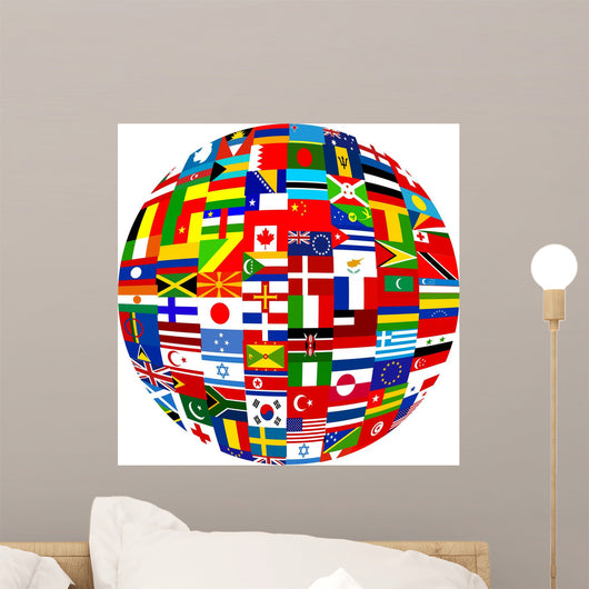 Flag Globe Wall Decal