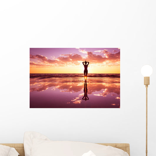 Woman Practicing Yoga Wall Decal