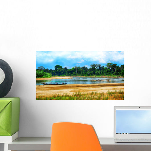 Wooden Boat Backwaters Jungle Wall Decal