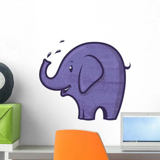 Vector Illustration Blue Elephant Wall Decal