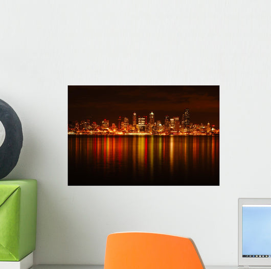 Seattle Skyline Reflected Wall Decal