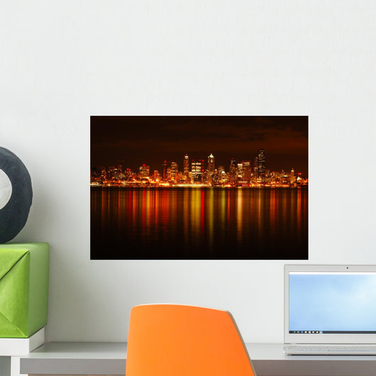 Seattle Skyline Reflected Wall Decal