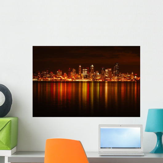 Seattle Skyline Reflected Wall Decal