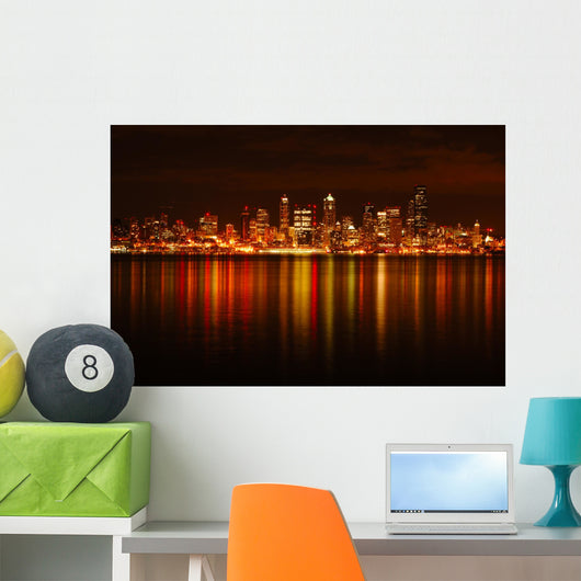Seattle Skyline Reflected Wall Decal