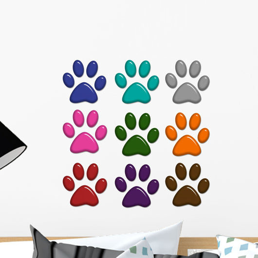3D Paw Prints Wall Stickers Wall Decal