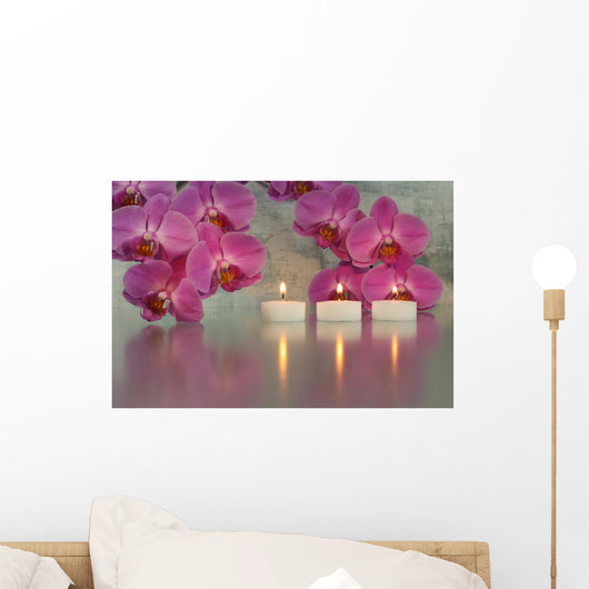 Candles with Orchids Wall Decal