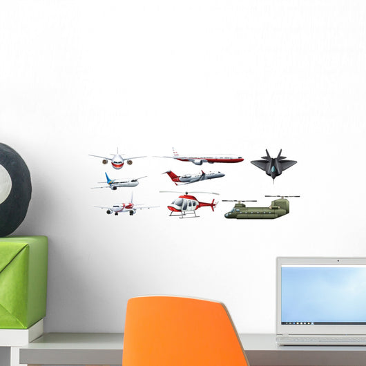 Different Kind Fighting Jet Wall Decal Sticker Set