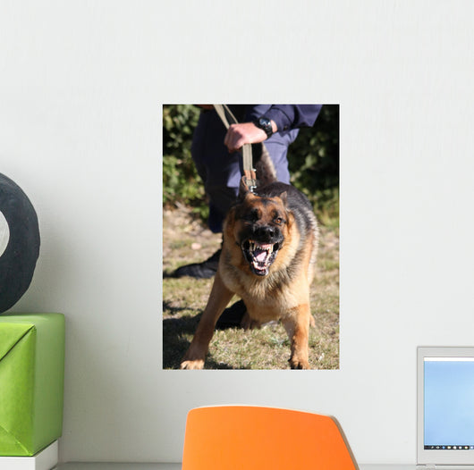 Angry Police Dog Baring Wall Decal