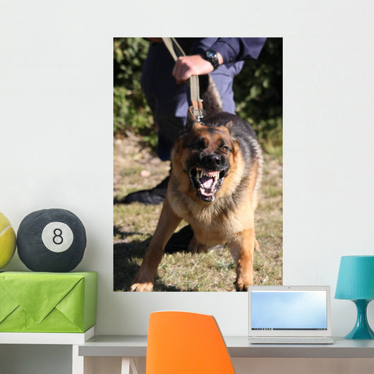 Angry Police Dog Baring Wall Decal