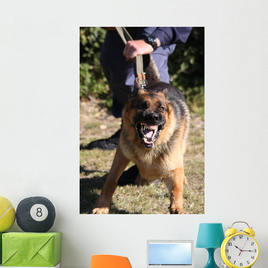 Angry Police Dog Baring Wall Decal