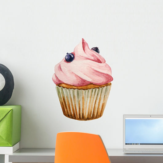 Watercolor Cupcake Wall Decal