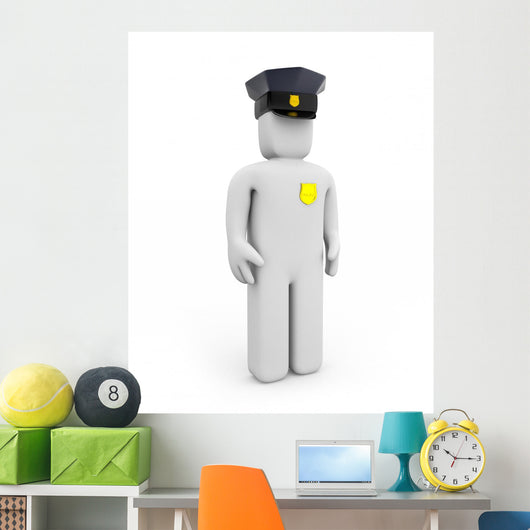 Policeman White Wall Decal